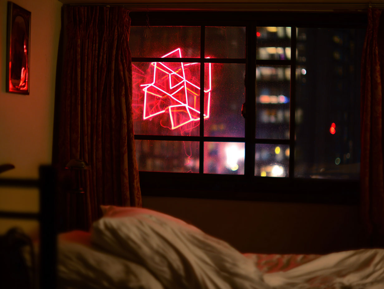 窗外的霓虹燈可能影響睡眠